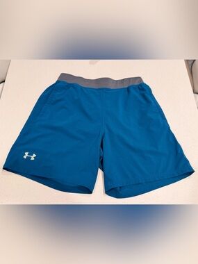 Under Armour Qualifier Speedpocket 7" Running Shorts Teal Blue Men's Large